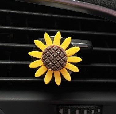 Sunflower Car Air Freshener Clip - Decorative Vent Fragrance