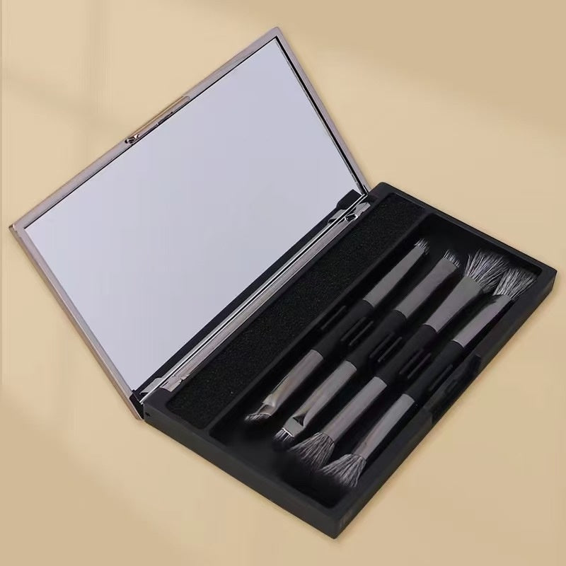 Makeup Brush Set with Mirror - Professional Tools