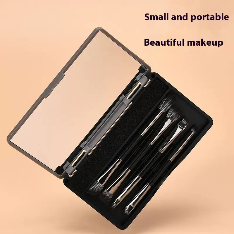 Makeup Brush Set with Mirror - Professional Tools