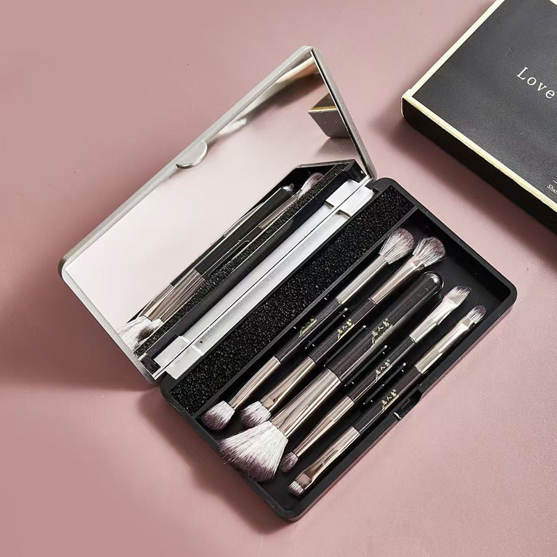 Makeup Brush Set with Mirror - Professional Tools