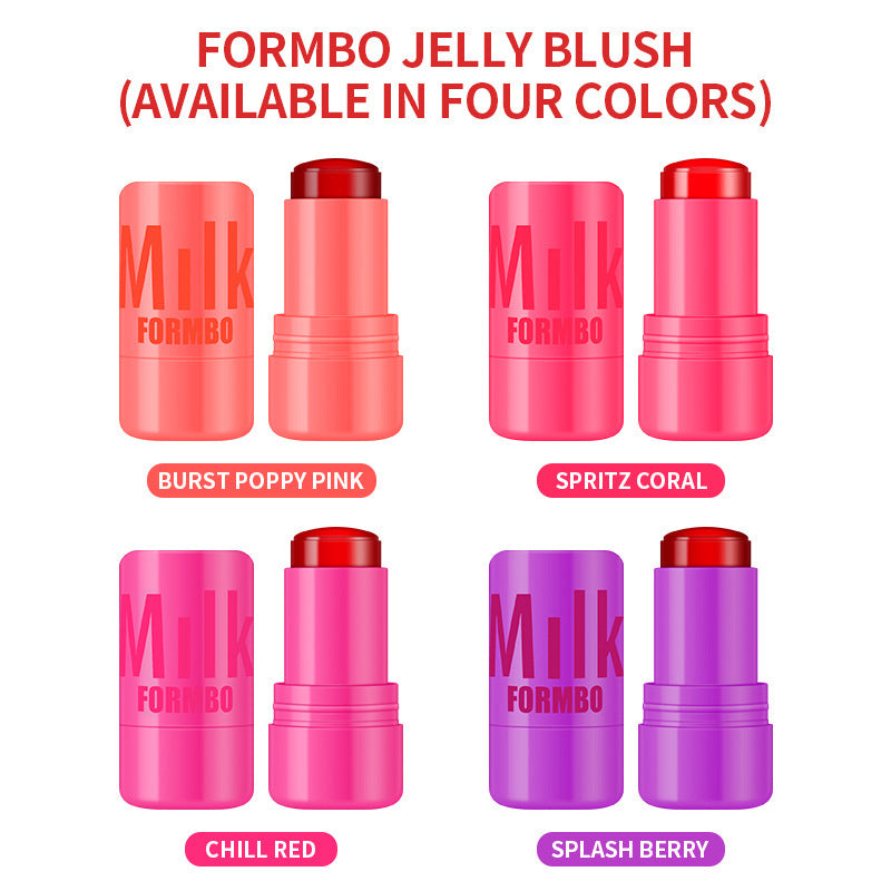 Shimmer Jelly Blush Stick - Buildable Cream Formula