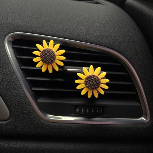 Sunflower Car Air Freshener Clip - Decorative Vent Fragrance