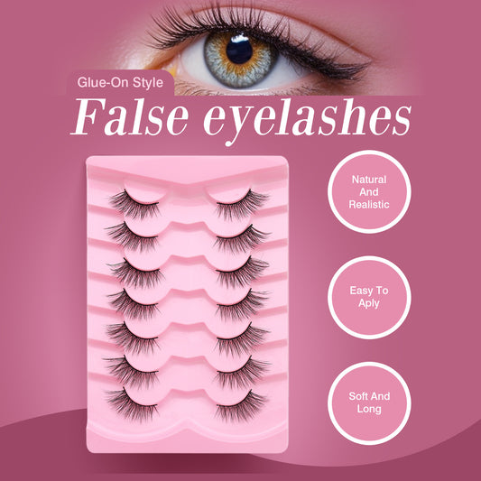 Natural Wispy False Eyelashes - 7 Pairs - Cat's Eye Design