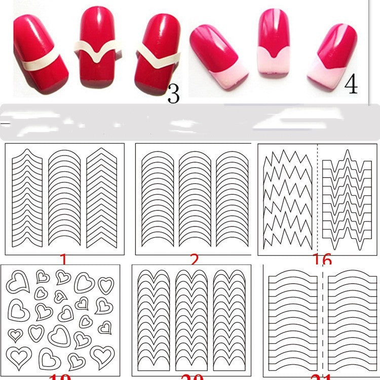 French Manicure Nail Stickers - Easy Application Smile Tips